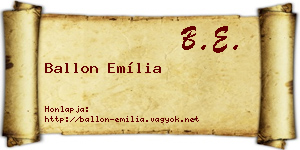 Ballon Emília névjegykártya